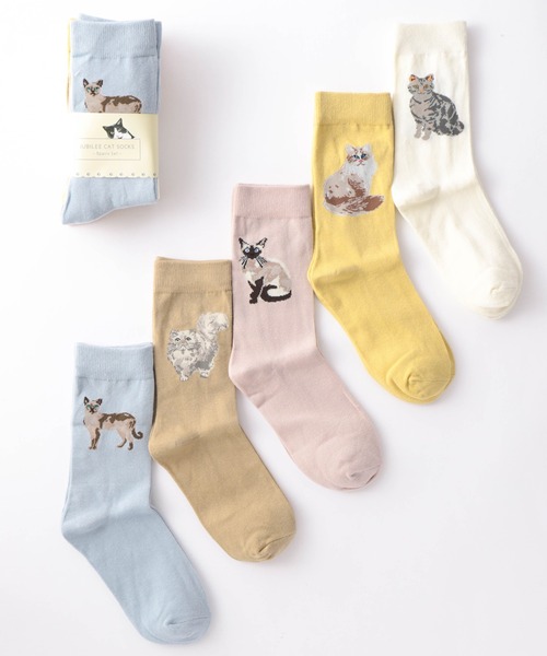 Jubilee（ジュビリー）の「キャット 猫デザイン ソックス5足セット（ソックス/靴下・レディース・その他1/その他2/その他3/その他4/その他5/その他8/その他7/その他6/その他13/その他11/その他12/その他10/その他9・FREE）」の11枚目の写真