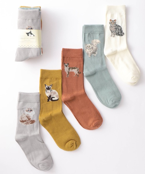 Jubilee（ジュビリー）の「キャット 猫デザイン ソックス5足セット（ソックス/靴下・レディース・その他1/その他2/その他3/その他4/その他5/その他8/その他7/その他6/その他13/その他11/その他12/その他10/その他9・FREE）」の13枚目の写真
