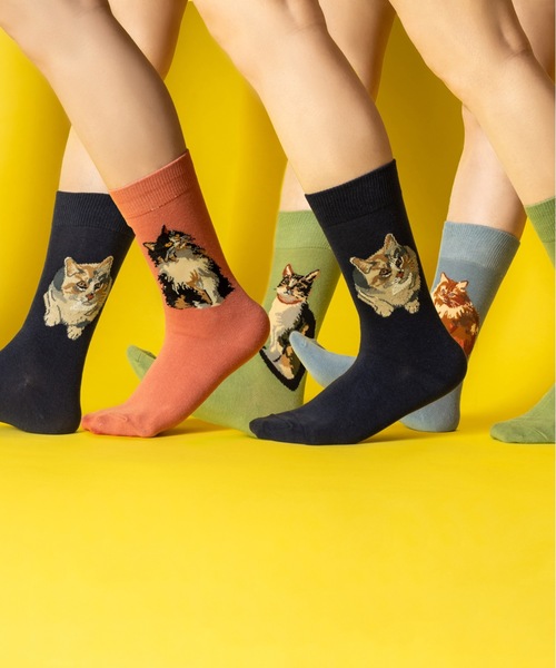 セール】キャット 猫デザイン ソックス5足セット（ソックス/靴下