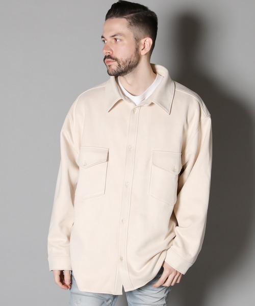 JACKROSE(ジャックローズ)の「JE-フェイクスウェード・CPO-シャツジャケット(ブルゾン・メンズ・ブラック/サックスブルー/ピンク/アイボリー・M/L)」の5枚目の写真