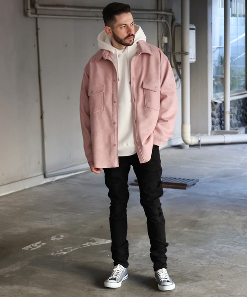 セール】JE-フェイクスウェード・CPO-シャツジャケット（ブルゾン