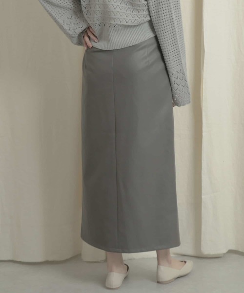 SENSE OF PLACE by URBAN RESEARCH（センスオブプレイスバイアーバンリサーチ）の「【WEB/一部店舗限定】フェイクレザータイトスカート（スカート・レディース・ブラック/ベージュ/グレー/ライトベージュ・ONE）」の9枚目の写真