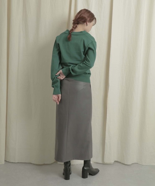 SENSE OF PLACE by URBAN RESEARCH（センスオブプレイスバイアーバンリサーチ）の「【WEB/一部店舗限定】フェイクレザータイトスカート（スカート・レディース・ブラック/ベージュ/グレー/ライトベージュ・ONE）」の16枚目の写真