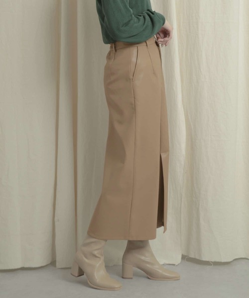 SENSE OF PLACE by URBAN RESEARCH（センスオブプレイスバイアーバンリサーチ）の「【WEB/一部店舗限定】フェイクレザータイトスカート（スカート・レディース・ブラック/ベージュ/グレー/ライトベージュ・ONE）」の18枚目の写真