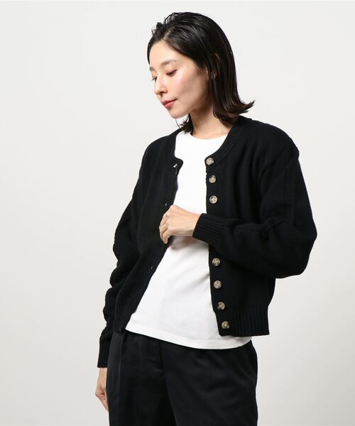 KOBE LETTUCE（コウベレタス）の「コクーンスリーブニットカーディガン（カーディガン/ボレロ・レディース・オフホワイト/ラベンダー/ベージュ/ブラック・FREE）」の2枚目の写真