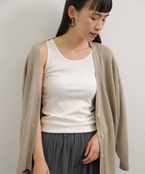 AMERICAN HOLIC（アメリカンホリック）の「テレコタンクトップ1　＊（タンクトップ・レディース・ブルー/ブラック/その他7/ミント/オフホワイト・M/L）」の2枚目の写真