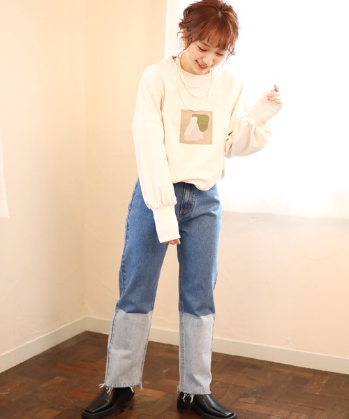 Denim Ur Bi Color パンツ デニムパンツ Pants デニムパンツ Ur Melty ユアメルティー のファッション