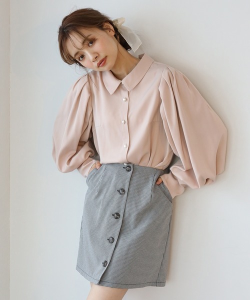 one after another NICE CLAUP(ワンアフターアナザーナイスクラップ)の「パールボタンブラウス(シャツ/ブラウス・レディース・ベージュ/オフホワイト/アイボリー/ストライプ・FREE)」の15枚目の写真