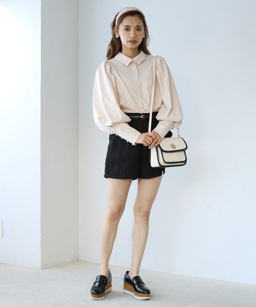 one after another NICE CLAUP(ワンアフターアナザーナイスクラップ)の「パールボタンブラウス(シャツ/ブラウス・レディース・ベージュ/オフホワイト/アイボリー/ストライプ・FREE)」の10枚目の写真