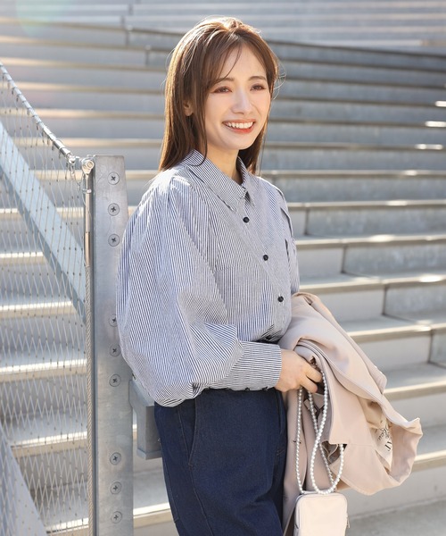 one after another NICE CLAUP(ワンアフターアナザーナイスクラップ)の「パールボタンブラウス(シャツ/ブラウス・レディース・ベージュ/オフホワイト/アイボリー/ストライプ・FREE)」の20枚目の写真