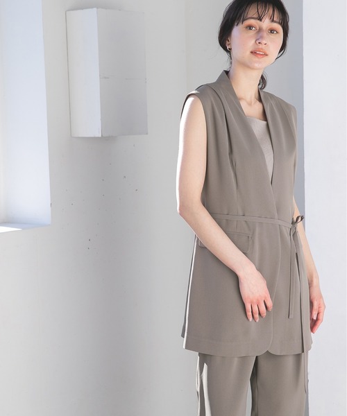 A part by（アパートバイ）の「Po/Vノーカラーベスト　938548（ベスト・レディース・ブラック/アイボリー/グレー系その他5・FREE）」の3枚目の写真