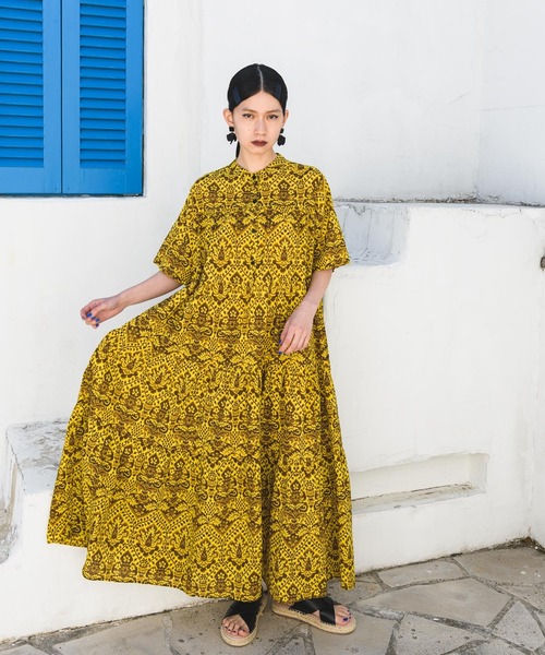 manana suerte(マニャーナスエルテ)の「リゾートワンピース オリジナルプリント(ワンピース・レディース・ブラック/イエロー/マルチ・FREE)」の13枚目の写真