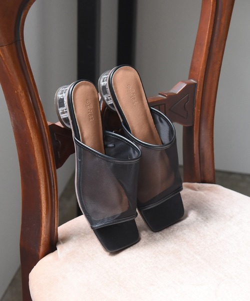 sango(sango)の「シアーロークリアヒールサンダル(サンダル・レディース・ホワイト/ブラック/ダークブラウン/ベージュ/グレイッシュベージュ/ベージュ系その他/ベージュ系その他2/ブラック系その他/ブラウン系その他/ホワイト系その他・SS/S/M/L/LL/3L)」の1枚目の写真