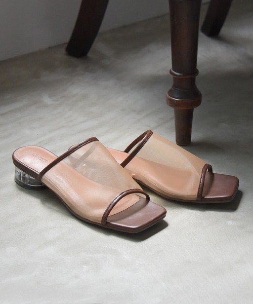 sango(sango)の「シアーロークリアヒールサンダル(サンダル・レディース・ホワイト/ブラック/ダークブラウン/ベージュ/グレイッシュベージュ/ベージュ系その他/ベージュ系その他2/ブラック系その他/ブラウン系その他/ホワイト系その他・SS/S/M/L/LL/3L)」の6枚目の写真