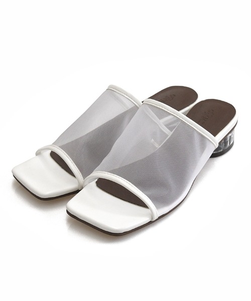 sango(sango)の「シアーロークリアヒールサンダル(サンダル・レディース・ホワイト/ブラック/ダークブラウン/ベージュ/グレイッシュベージュ/ベージュ系その他/ベージュ系その他2/ブラック系その他/ブラウン系その他/ホワイト系その他・SS/S/M/L/LL/3L)」の2枚目の写真