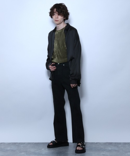 HARE（ハレ）の「プリーツプルオーバー(HARE)（Tシャツ/カットソー・メンズ・ブラック/グリーン/オフホワイト・FREE）」の10枚目の写真