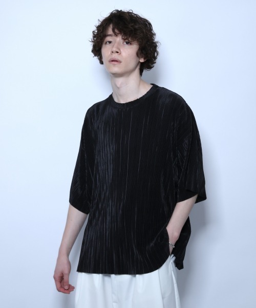 HARE（ハレ）の「プリーツプルオーバー(HARE)（Tシャツ/カットソー・メンズ・ブラック/グリーン/オフホワイト・FREE）」の6枚目の写真