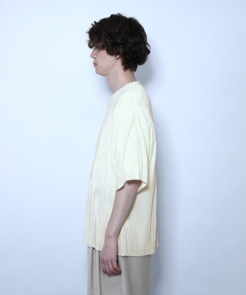 HARE（ハレ）の「プリーツプルオーバー(HARE)（Tシャツ/カットソー・メンズ・ブラック/グリーン/オフホワイト・FREE）」の8枚目の写真