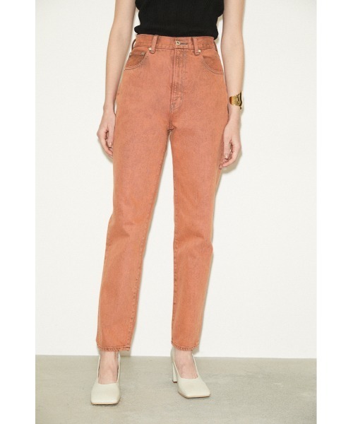 THROW by SLY（スローバイスライ）の「THROW BLEACH JW BOYS/PT-E ジャスト ウエスト ボーイズ デニム（デニムパンツ・レディース・オレンジ/ライトグレー・23inch/26inch/27inch/24inch/25inch）」の9枚目の写真