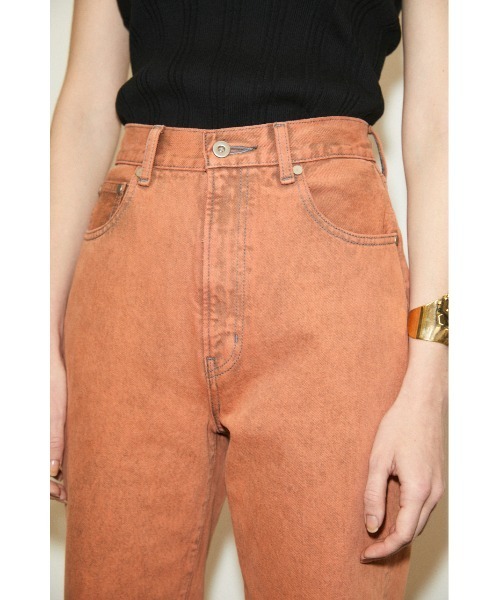 THROW by SLY（スローバイスライ）の「THROW BLEACH JW BOYS/PT-E ジャスト ウエスト ボーイズ デニム（デニムパンツ・レディース・オレンジ/ライトグレー・23inch/26inch/27inch/24inch/25inch）」の4枚目の写真