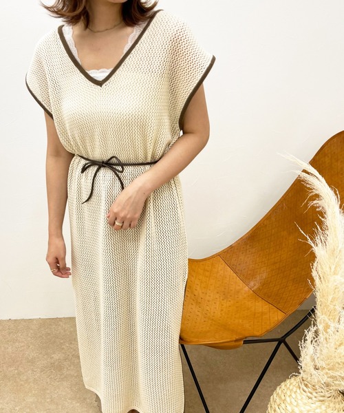 apres jour clair(アプレジュールクレア)の「【apres jour clair】透かし編みワンピース【ZOZOTOWN限定アイテム】(ワンピース・レディース・ベージュ/アイボリー/その他・X-LARGE/フリー)」の12枚目の写真