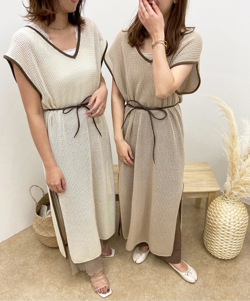 apres jour clair(アプレジュールクレア)の「【apres jour clair】透かし編みワンピース【ZOZOTOWN限定アイテム】(ワンピース・レディース・ベージュ/アイボリー/その他・X-LARGE/フリー)」の9枚目の写真