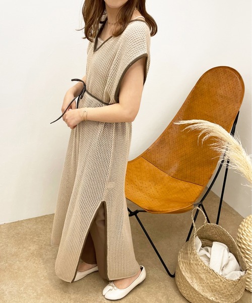 apres jour clair(アプレジュールクレア)の「【apres jour clair】透かし編みワンピース【ZOZOTOWN限定アイテム】(ワンピース・レディース・ベージュ/アイボリー/その他・X-LARGE/フリー)」の6枚目の写真