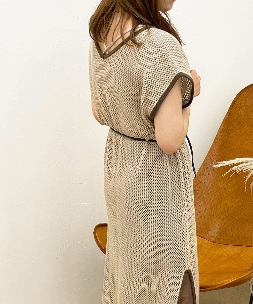 apres jour clair(アプレジュールクレア)の「【apres jour clair】透かし編みワンピース【ZOZOTOWN限定アイテム】(ワンピース・レディース・ベージュ/アイボリー/その他・X-LARGE/フリー)」の5枚目の写真