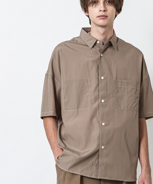 SLICK(スリック)の「リヨセルコットンドロップショルダーステッチワークシャツ(シャツ/ブラウス・メンズ・ブラック/ベージュ/アイボリー・1/2/3)」の22枚目の写真