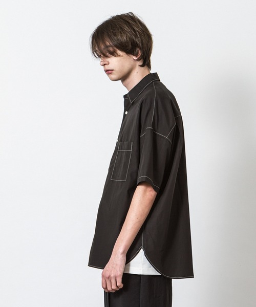 SLICK(スリック)の「リヨセルコットンドロップショルダーステッチワークシャツ(シャツ/ブラウス・メンズ・ブラック/ベージュ/アイボリー・1/2/3)」の13枚目の写真