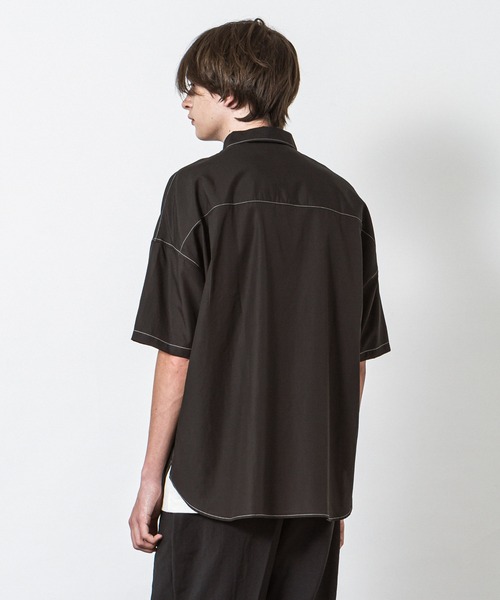 SLICK(スリック)の「リヨセルコットンドロップショルダーステッチワークシャツ(シャツ/ブラウス・メンズ・ブラック/ベージュ/アイボリー・1/2/3)」の14枚目の写真