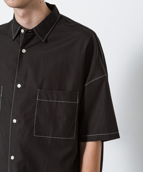 SLICK(スリック)の「リヨセルコットンドロップショルダーステッチワークシャツ(シャツ/ブラウス・メンズ・ブラック/ベージュ/アイボリー・1/2/3)」の15枚目の写真
