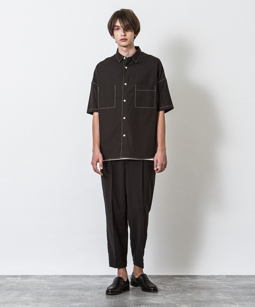 SLICK(スリック)の「リヨセルコットンドロップショルダーステッチワークシャツ(シャツ/ブラウス・メンズ・ブラック/ベージュ/アイボリー・1/2/3)」の17枚目の写真