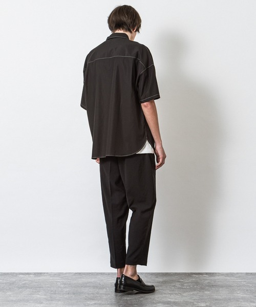 SLICK(スリック)の「リヨセルコットンドロップショルダーステッチワークシャツ(シャツ/ブラウス・メンズ・ブラック/ベージュ/アイボリー・1/2/3)」の18枚目の写真