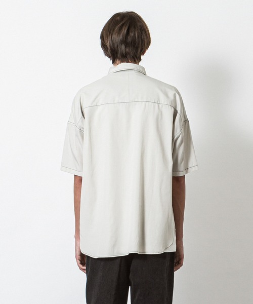 SLICK(スリック)の「リヨセルコットンドロップショルダーステッチワークシャツ(シャツ/ブラウス・メンズ・ブラック/ベージュ/アイボリー・1/2/3)」の6枚目の写真