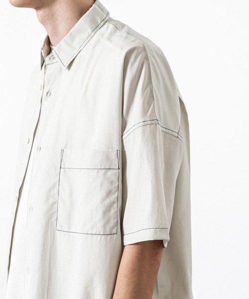 SLICK(スリック)の「リヨセルコットンドロップショルダーステッチワークシャツ(シャツ/ブラウス・メンズ・ブラック/ベージュ/アイボリー・1/2/3)」の9枚目の写真