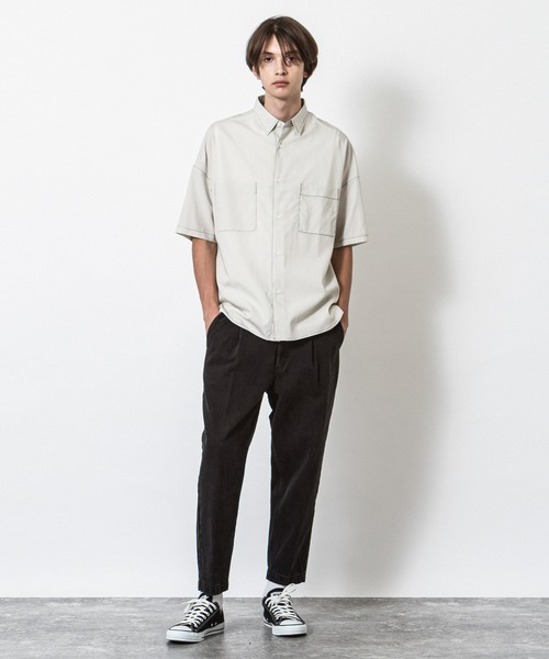 SLICK(スリック)の「リヨセルコットンドロップショルダーステッチワークシャツ(シャツ/ブラウス・メンズ・ブラック/ベージュ/アイボリー・1/2/3)」の10枚目の写真