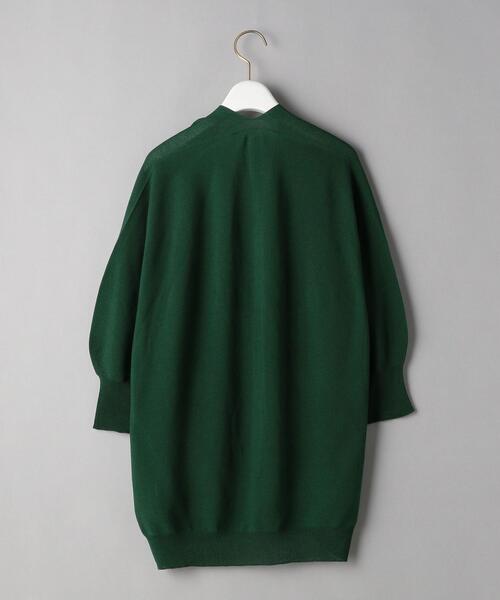 BEAUTY&YOUTH UNITED ARROWS（ビューティーアンドユースユナイテッドアローズ）の「BY ホールガーメント バックボリュームVネック6分袖ニット -ウォッシャブル-（ニット/セーター・レディース・ブラック/オフホワイト/ケリー・FREE）」の13枚目の写真