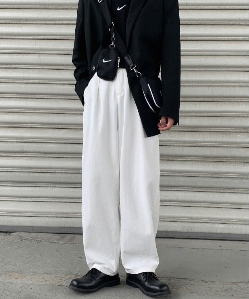 Mimma/Mimaa（ミマ）の「【Mimma/Mimaa】ワイドルーズデニムパンツ（デニムパンツ・メンズ・ホワイト/グレー・FREE）」の9枚目の写真