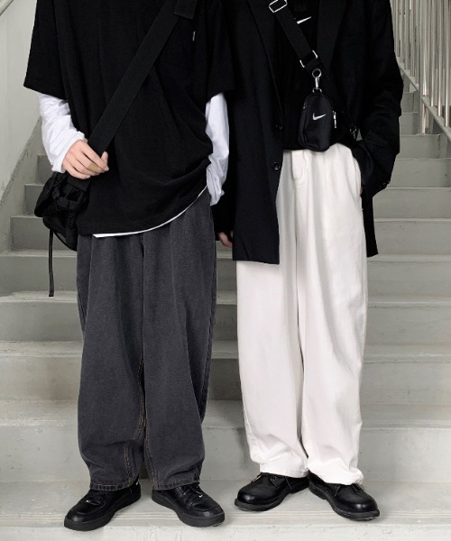 Mimma/Mimaa（ミマ）の「【Mimma/Mimaa】ワイドルーズデニムパンツ（デニムパンツ・メンズ・ホワイト/グレー・FREE）」の10枚目の写真