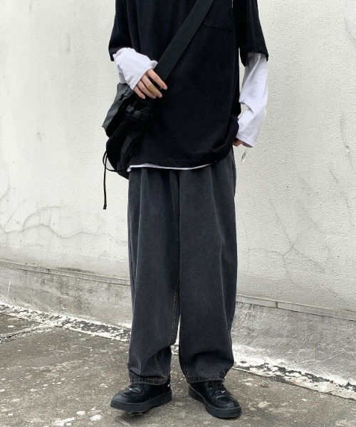 Mimma/Mimaa（ミマ）の「【Mimma/Mimaa】ワイドルーズデニムパンツ（デニムパンツ・メンズ・ホワイト/グレー・FREE）」の12枚目の写真