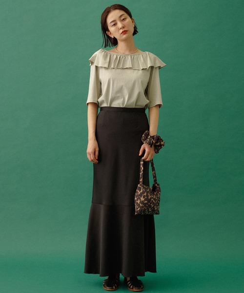 MADEMOISELLE ROPE'（マドモアゼル ロペ）の「【ブラック/レオパード】マーメイドラインマキシスカート（スカート・レディース・ブラック/ブラウン系その他・38/36）」の15枚目の写真