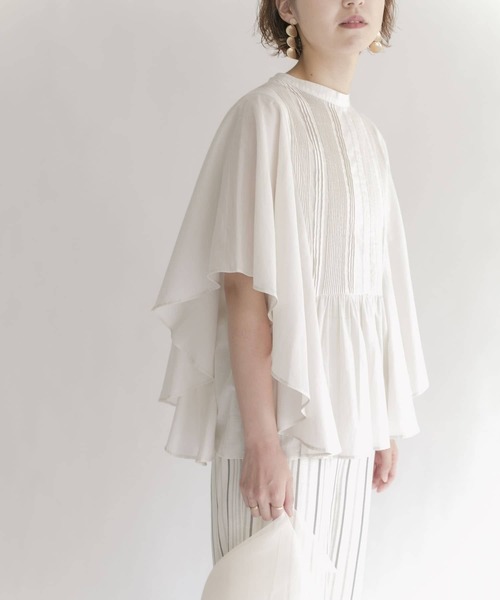 KBF（ケイビーエフ）の「ピンタックバタフライスリーブブラウス（シャツ/ブラウス・レディース・アイボリー/イエロー系その他/ブラック・ONE）」の15枚目の写真