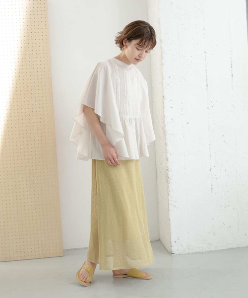 KBF（ケイビーエフ）の「ピンタックバタフライスリーブブラウス（シャツ/ブラウス・レディース・アイボリー/イエロー系その他/ブラック・ONE）」の10枚目の写真