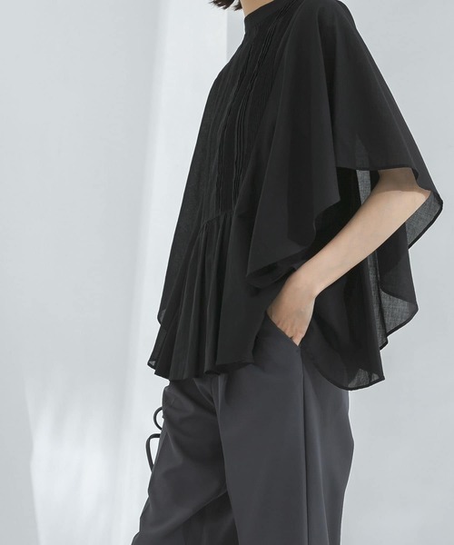 KBF（ケイビーエフ）の「ピンタックバタフライスリーブブラウス（シャツ/ブラウス・レディース・アイボリー/イエロー系その他/ブラック・ONE）」の18枚目の写真