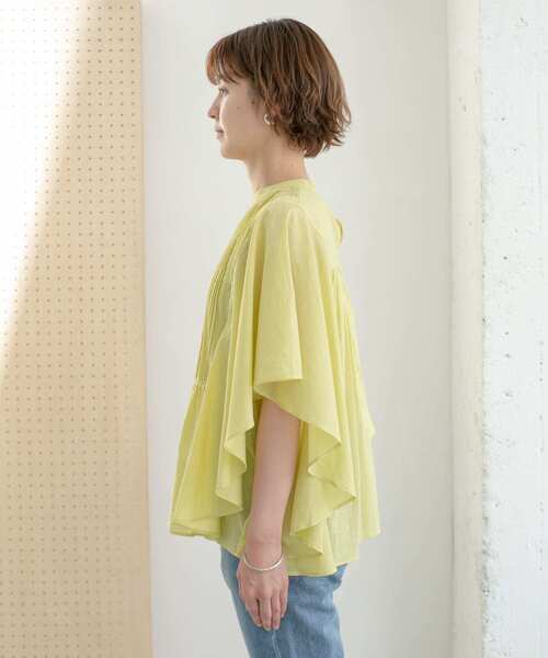 KBF（ケイビーエフ）の「ピンタックバタフライスリーブブラウス（シャツ/ブラウス・レディース・アイボリー/イエロー系その他/ブラック・ONE）」の14枚目の写真