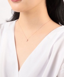 K10 BLOOM ブルーム ダイヤモンド ハート ネックレス WG 10金 K10 ピンクゴールド ダイヤモンド ハート ネックレス（0442-9893