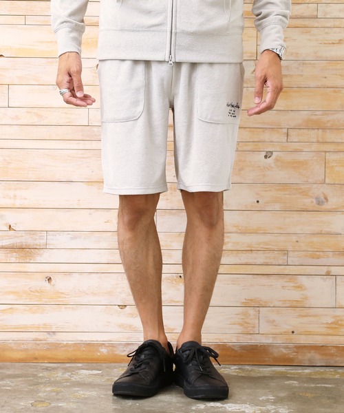 Mark Gonzales(マーク・ゴンザレス)の「Mark Gonzales マーク・ゴンザレス / ブランド別注 接触冷感 パイルパーカー + ハーフパンツ セットアップ(ルームウェア/パジャマ・メンズ・ホワイト/ブラック/ホワイト系その他/ブラック系その他/ベージュ系その他/グレイッシュベージュ/ブラック系その他2/ベージュ系その他2/ホワイト系その他2・MEDIUM/LARGE)」の14枚目の写真