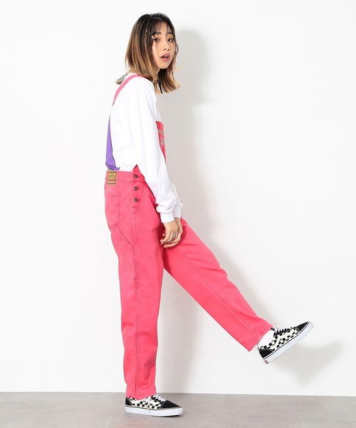 ⭐︎K-FACTORY NOBUO IKEDA⭐︎ ワッペン オーバーオール　レッド EDWIN（エドウィン）の「STEPMARK レトロオーバーオール（サロペット