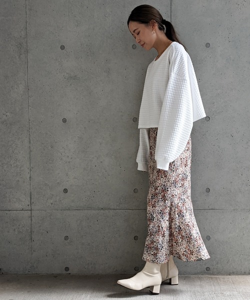 Per sist ence(パーシエンス)の「Per sist ence/パーシエンス キルティング天竺 ショート丈プルオーバー(スウェット・レディース・ホワイト/ブラック/グレー・FREE)」の7枚目の写真